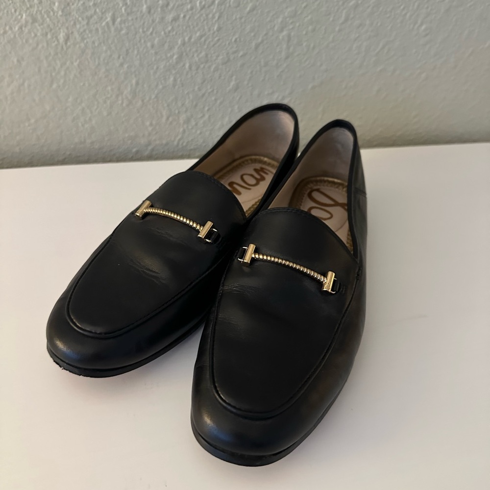 Sam Edelman Black Leather Slip-On Loafers